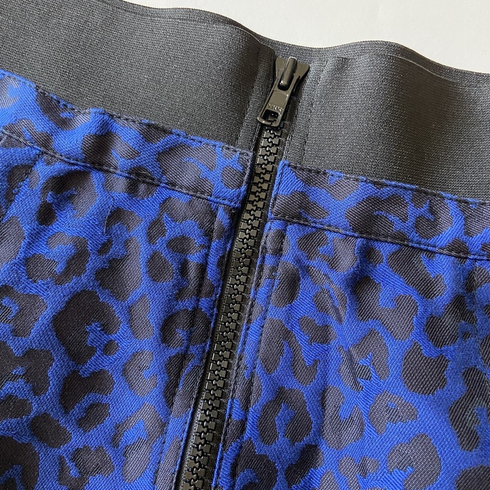 NWT 3.1 Phillip Lim Navy Blue & Black Cheetah Print Skirt Sz 8 MSRP $350 - Picture 5 of 9